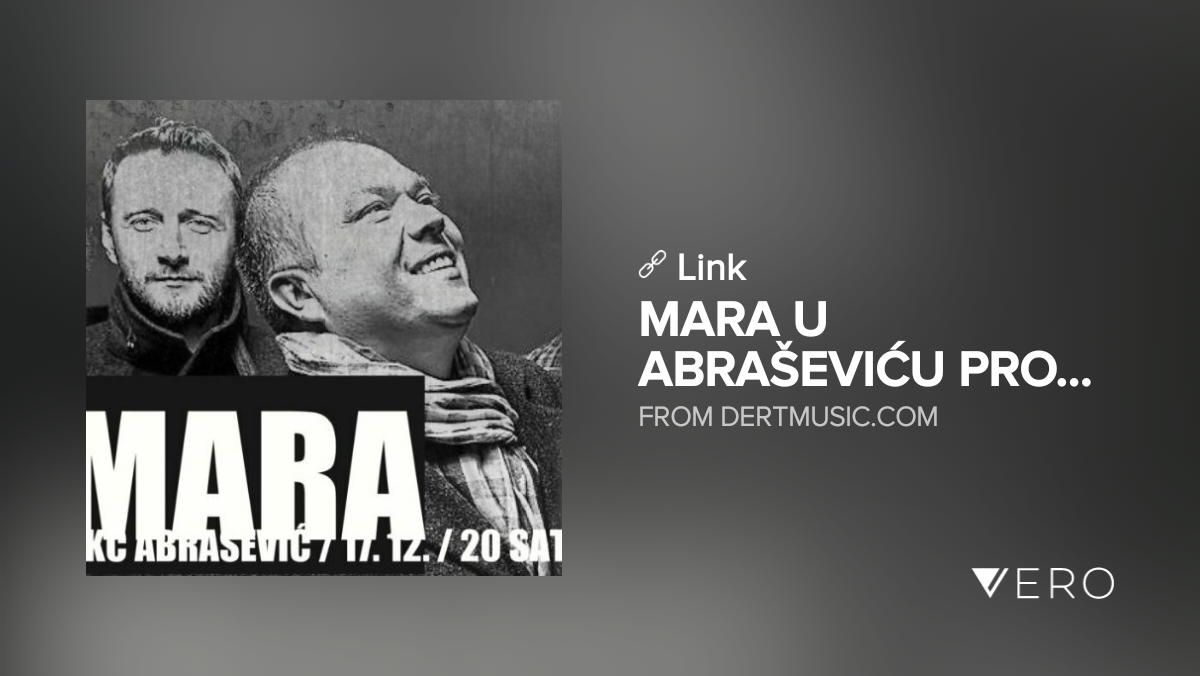 dertmusic.com/mara-u-abrasev… - MARA U ABRAŠEVIĆU PROMOVIŠE NOVI ALBUM „PURE“ 

#DertMusic #MuasicPortal #MARA #PURE  #Abrasevic vero.co/dertmusic/9w-7…