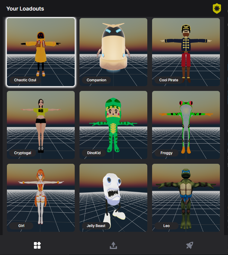 Loadout is a browser extension.

Think of it like a crypto wallet (MetaMask, Phantom)

But instead of storing your tokens, it stores your 3D avatars, and helps you discover compatible 3D worlds to visit!