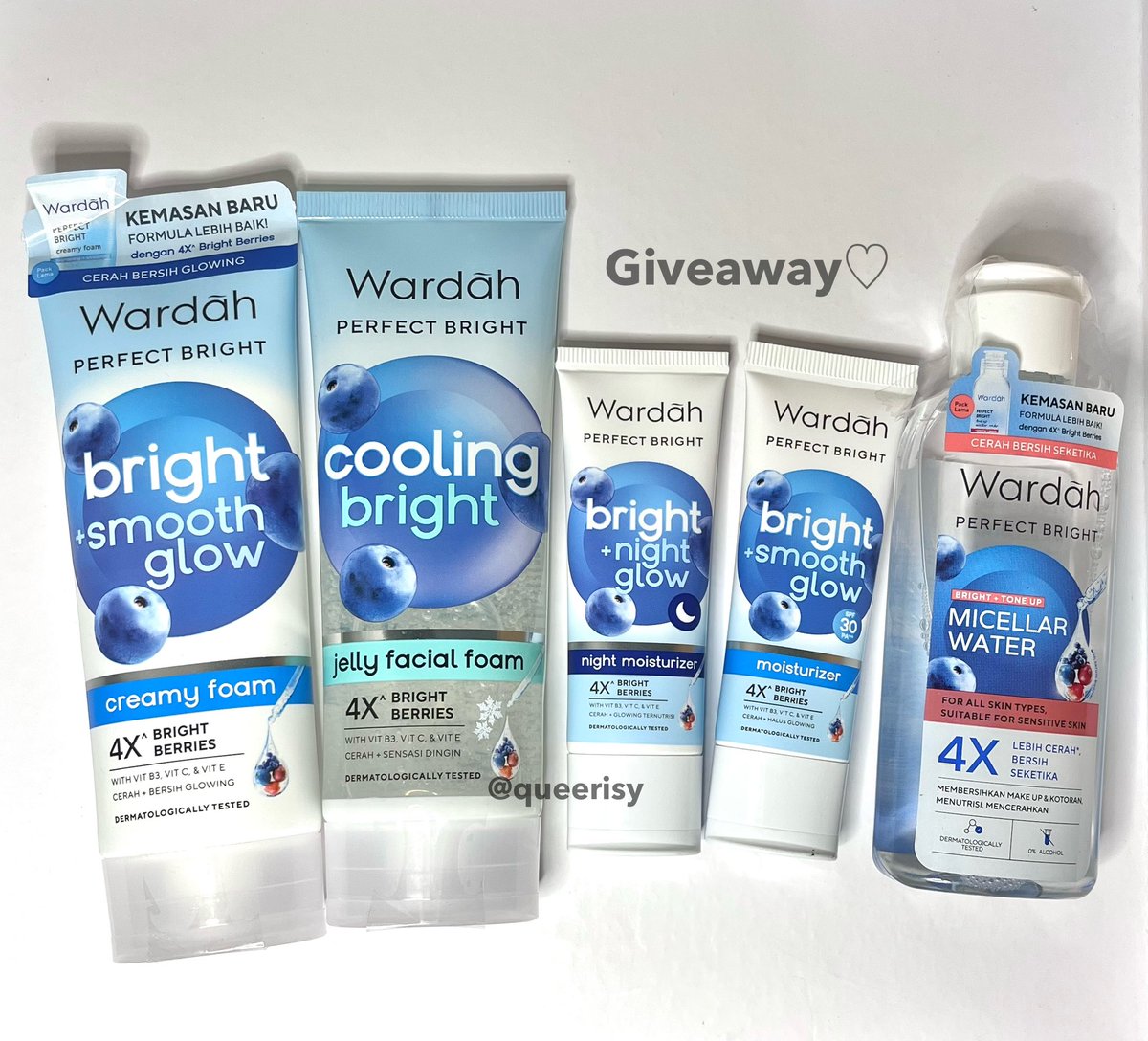 queerisy's tweet photo. giveaway buat 3 orang dapet semua produk wardah di foto ♡
• follow @queerisy & @wardahbeauty
• RT & like tweet ini
• reply alasan kenapa kamu mau dapet produk ini dan pakai hastag #ImBerryExcited #PerfectBright
end: 15des ♡ good luck! https://t.co/xEPQhFvfwJ