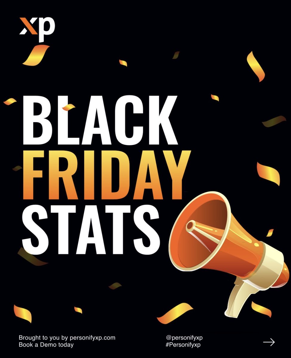 personifyXP's tweet photo. The stats are in! It was another record breaking Black Friday data on our platform!

- 4.6k experiences delivered PER SECOND.
- 106 MILLION shoppers served over the Black Friday weekend.

To find out more about how we work, visit our website here 👇

https://t.co/oCF2pzvy7S https://t.co/wb2evOnWt4