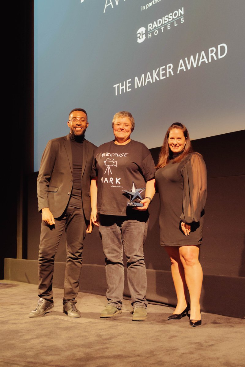 Congratulations to The Maker Award 2022 WINNER!
JULES HUSSEY, Producer. @brazenprods 
Announced by Bridgette Thelen, Radisson Hotels
Thank you Radisson Hotel Group for being our headline sponsor. 
Read more info about our winners makersandshakersawards.com
 #MakersShakersAwards2022