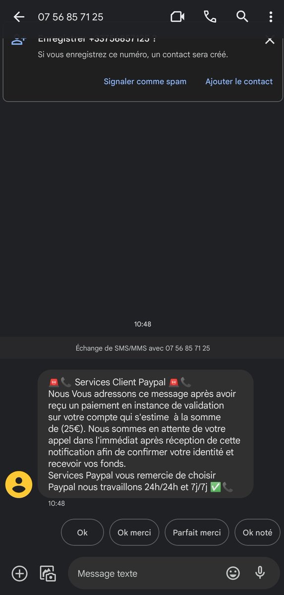 solangedu03's tweet photo. ⚠️ Attention arnaque Vinted ⚠️

Vous demande de payer via PayPal, que la transaction a été faite mais que ça n'a pas marcher et qu'un opérateur de PayPal va vous appeler.... Ce qui est bien sûr faux. https://t.co/IreUzJggP5