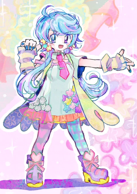 【skebリクエストありがとうございます】#skeb #イラスト #illustration #commission匿名様より衣装や髪型のアイディアを頂き、ゲーム風の女の子をデザインさせて頂きました。可愛いファッションが大好きなお洒落さんになります!。 