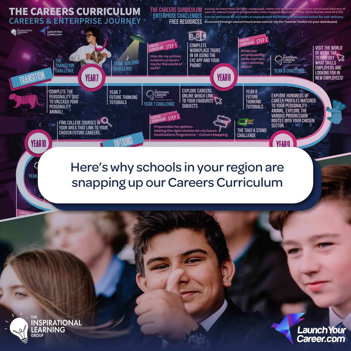 Earlier this academic year, we launched our Careers Curriculum, and it’s been an enormous hit with schools across the country. We share three of the most common reasons our Careers Curriculum is so popular! 💪

Read more here 👉 bit.ly/Careers-Curric…

#careerdiscovery #edtech