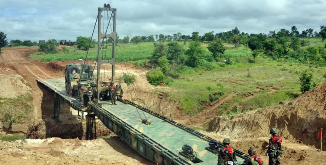 Myanmar junta regime has ramped up intense training for the military engineering regiment to build a temporary bridge for transport and sending reinforcement.