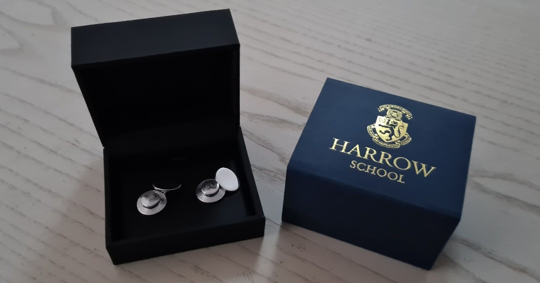 Just arrived at Harrow School's Hill Shop - Harrow Hat sterling silver cufflinks.  

Due to pre-orders only 14 pairs left.

Price includes Royal Mail Special Delivery.

ow.ly/waiP50LYkq8

#gifts #cufflinks #harrowschool #christmasgifts #oldharrovians
