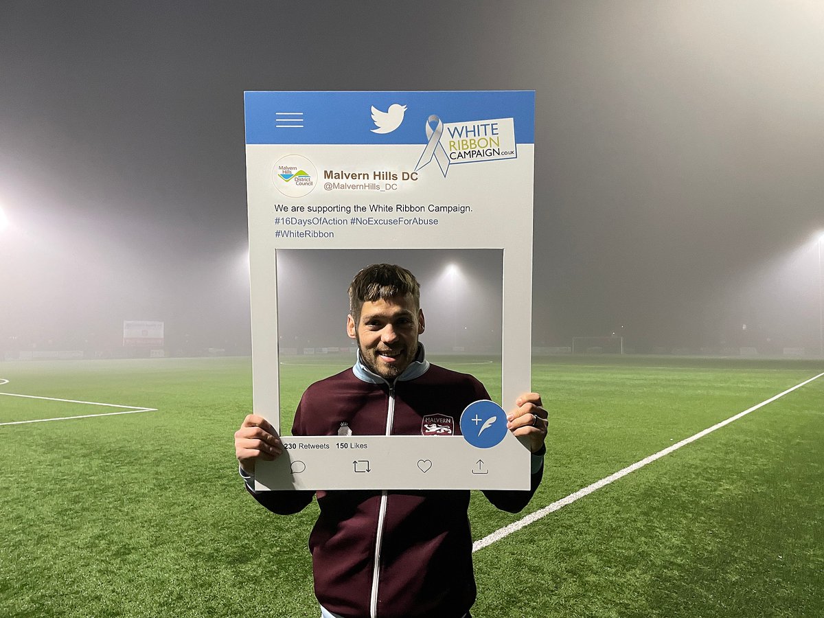 All men can commit to equality and safety for women and girls - that's #TheGoal. Whether
you’re a football fan or not, make the White Ribbon Promise today. Visit whiteribbon.org.uk/promise. Thank you <a href="/MalvernTown1946/">Malvern Town FC</a> for supporting @White Ribbon UK campaign #BlowTheWhistleOnAbuse.