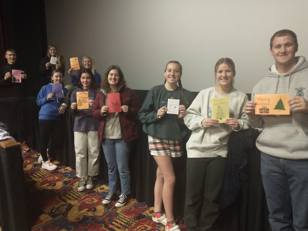 Had a good time making Christmas cards for local nursing home residents and then watched the classic Christmas movie, "The Christmas Story." It was a fun evening!