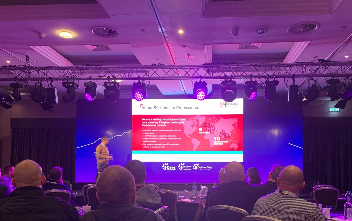 Colin Quigley from S C Johnson delivering a compelling presentation surrounding hand hygiene and staying safe in the care home environment. 
Thanks Colin for a terrific presentation. 
#togetherwecan #scjohnson #careshopconference