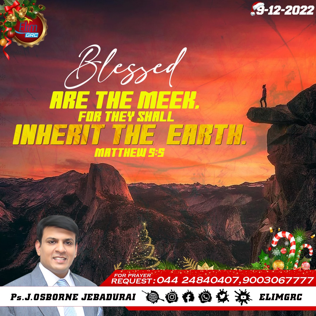 ElimGrc's tweet photo. சாந்தகுணமுள்ளவர்கள் பாக்கியவான்கள்; அவர்கள் பூமியைச் சுதந்தரித்துக்கொள்ளுவார்கள். மத்தேயு 5:5
Blessed are the meek, for they shall inherit the earth. Matthew 5:5
#DailyPromiseWord #promiseword #elimgrc #antantullaappam #Dailyverse #jesus #Tamil #English #09December #Friday https://t.co/MZwmYDCWi2