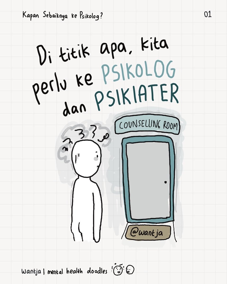 xoxowantja's tweet photo. “Aku saranin kamu ke psikolog aja…”
Pasti temen” udh ga asing dengan kalimat ini, tapi… emangnya seperlu apa sih konseling sama psikolog itu? Dan juga…. kapan waktu yang tepat untuk tahu bahwa kita perlu bantuan dari profesional?

Mari kita bahas di #DoodleThread berikut~ https://t.co/55JefpmIG5