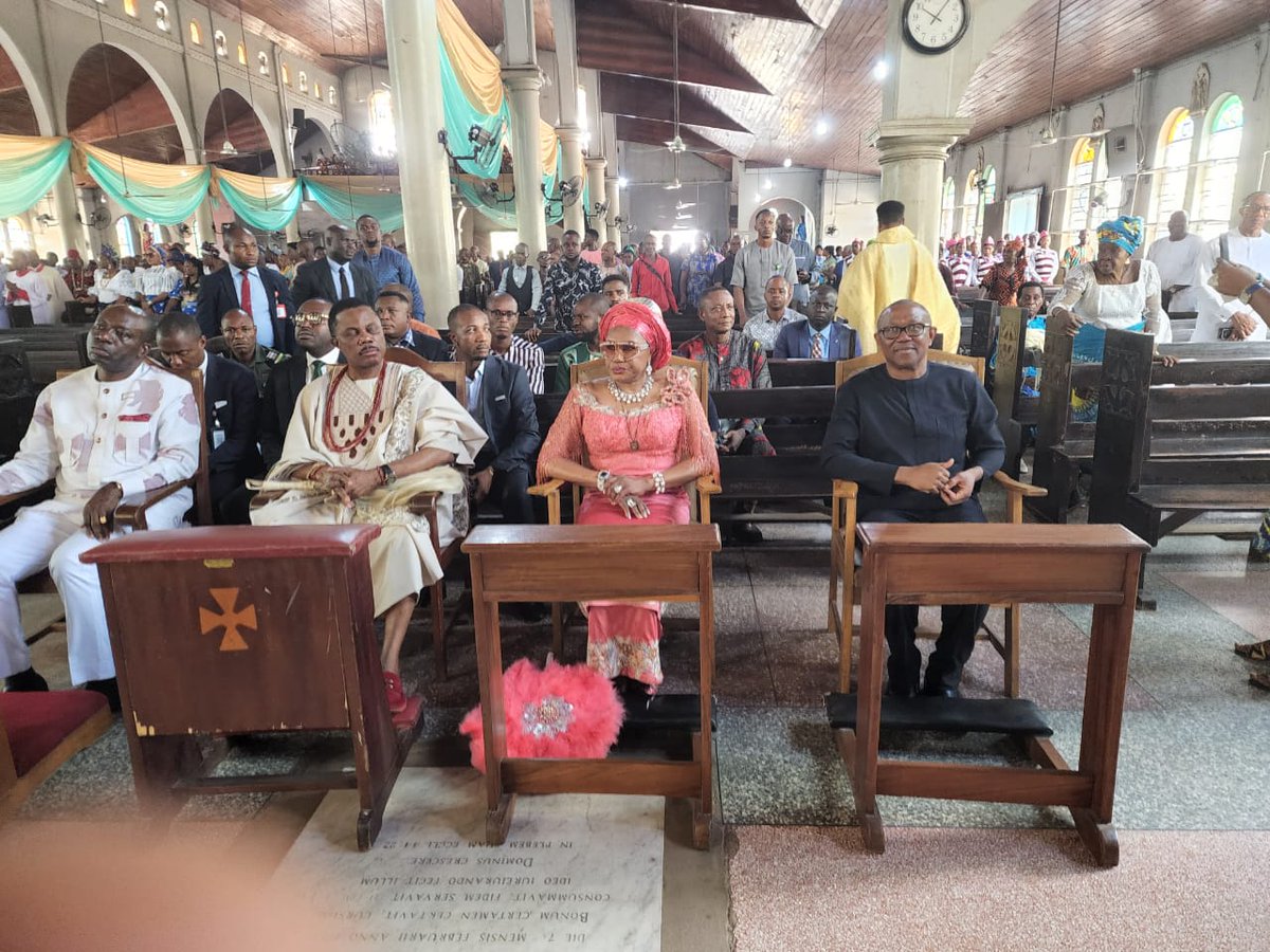 PeterObi's tweet photo. I joined numerous faithfuls, admirers and well wishers to felicitate with His Eminence Francis Cardinal Arinze as he marked his 90th birthday at the Basilica of the Most Holy Trinity, Onitsha today. Wishing him continued good health, strength and God's blessings and Grace. - PO https://t.co/Anotdrk19u