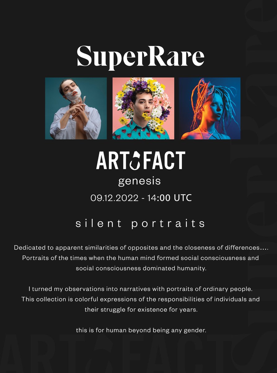 Tomorrow is <a href="/SuperRare/">SuperRare</a> drop day, via <a href="/ArtifactDotArt/">Artifact</a> 
I'm excited for this. 👀 
it always excites me to say something new..
Razor, Scream of Flowers &amp; Dull Eyes will be available tomorrow.