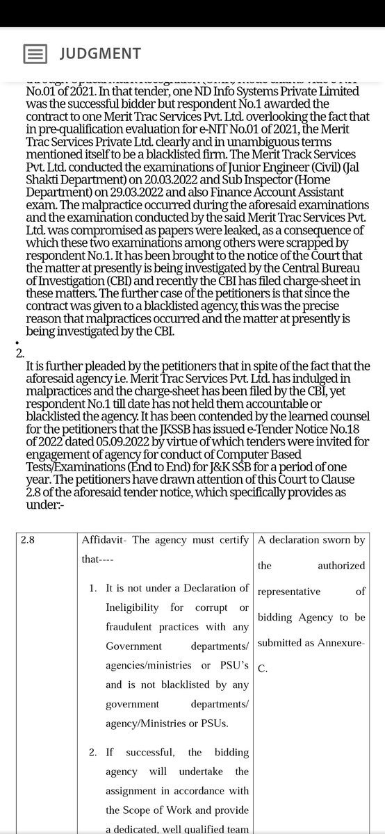 ajkyf_'s tweet photo. #JKSSB_Exams - Tender granted to Aptech for Conducting Various Exams stands quashed by J&amp;K High Court. As Per the Judgment of JKHC- JKSSB Can't go ahead with the #JKPSI Exams.The whole process stands Cancelled by HC. #JE Exam also stands cancelled as per judgement of JKHC. https://t.co/3052ScrwVs