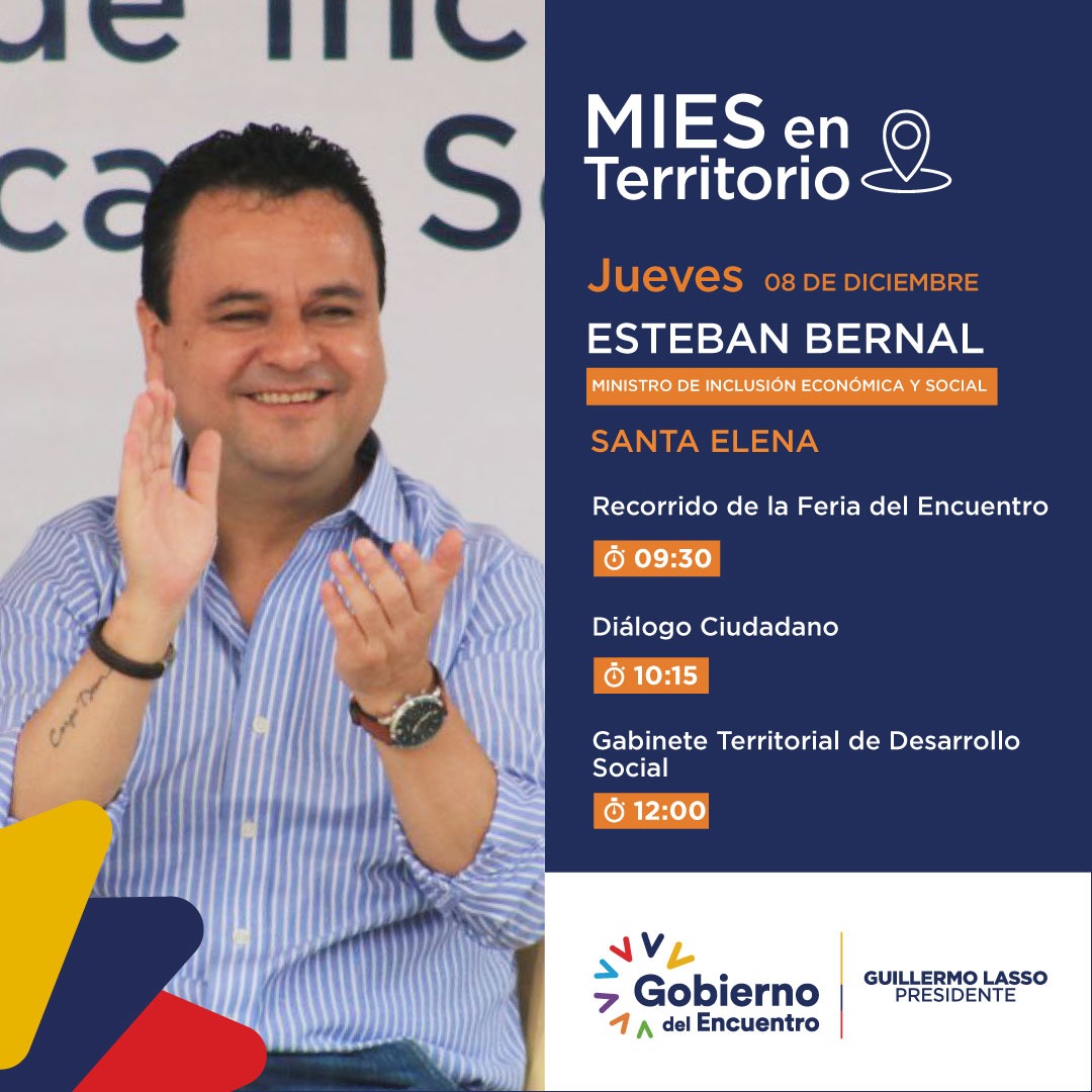 EstebanBernalB's tweet photo. #Territorio 📍Hoy cumpliremos agenda de trabajo en la hermosa #SantaElena.
El #AbrazoSocial del Gobierno Nacional recorre el país🇪🇨 https://t.co/BdCfKSYGWK