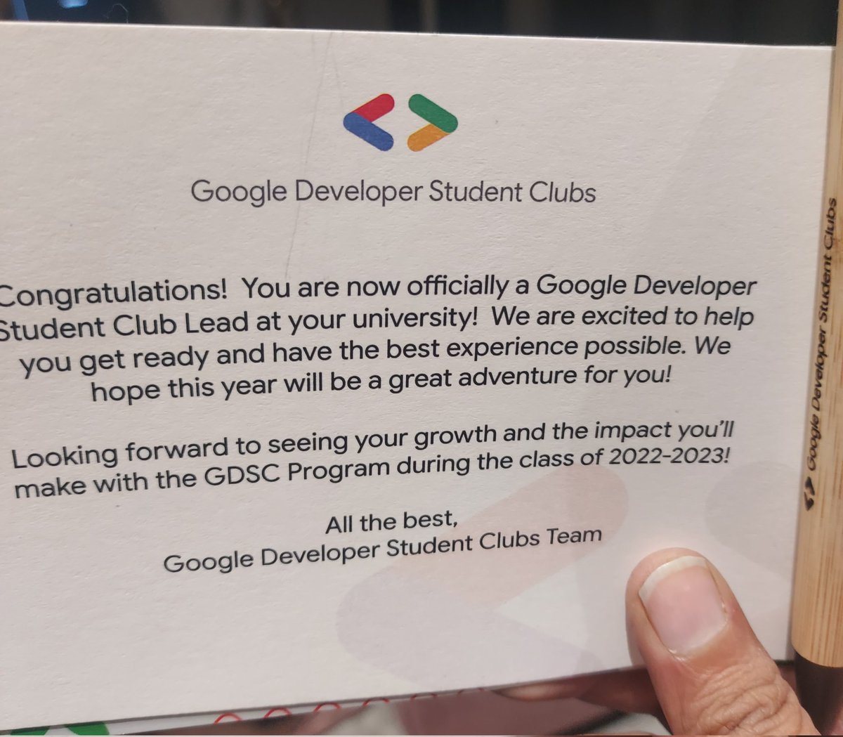 ayushigeorge31's tweet image. Just got my GDSC LEAD swags!!
Thank you @GoogleDevsIN #gdsc #googledeveloperstudentclub