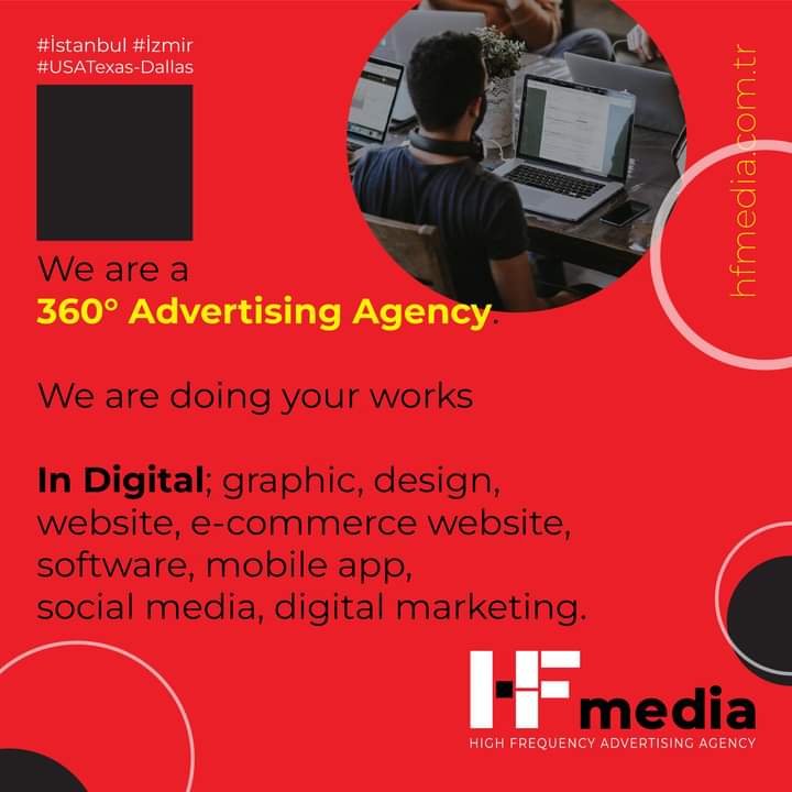 hfmedia_tr's tweet photo. We are a 360° Advertising Agency.

We are doing your works  In Digital; graphic, design, website, e-commerce website, software, mobile app, social media, digital marketing (GLOBAL).

 #advertesingagency #digitaladvertising #dijitalreklamajansı #digitaladvertisingagency #digital https://t.co/sTp0oGzDjv
