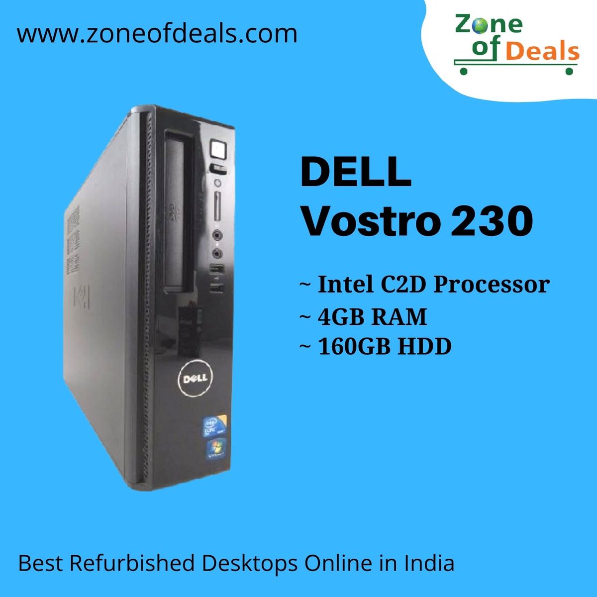 Dell Vostro 230 | Core 2 Duo | 4GB+160GB | Refurbished Desktop - Refurbished MINI PC 
Cash On Delivery Also Available.
Safe Shipping Through Reputed Courier Services.
 #Dell #Dellvostro #dellpc #pc #mini #MiniPC #dellvostro
#dellpc 
#refurbishedpc
#corei5 
#minipc 
#tinypc