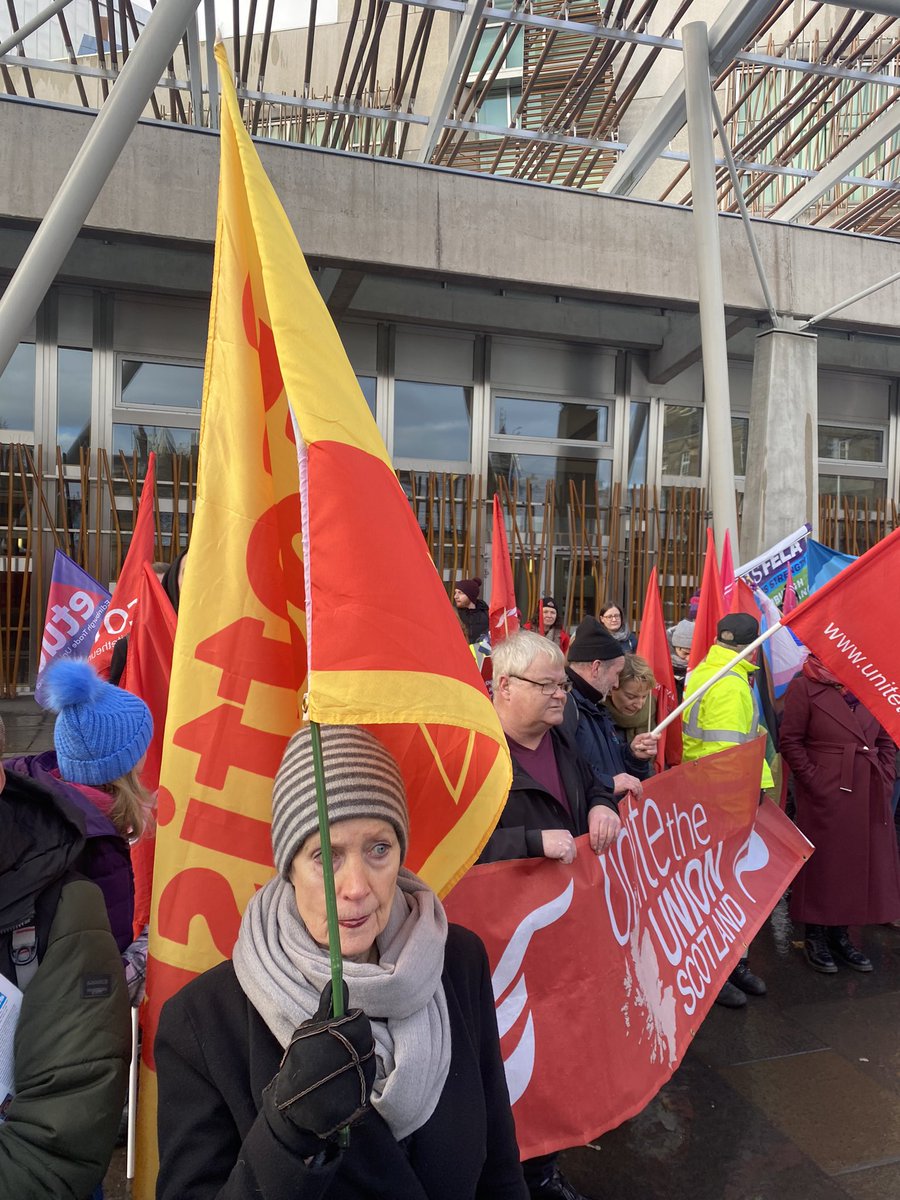 Repping <a href="/SSTAtradeunion/">SSTA</a> at the rally today, turning up despite the below 0 temps!! Solidarity with ALL public sector workers - whether you are striking or not, we fight together for all <a href="/ucu/">UCU</a> <a href="/EISUnion/">EIS</a> <a href="/unitetheunion/">Unite the union: join a union</a> <a href="/NASUWT/">NASUWT</a> <a href="/unisonscot/">UNISON Scotland</a> 💪 Enough is enough! <a href="/eiecampaign/">Enough is Enough</a> <a href="/scotgov/">Scottish Government</a>