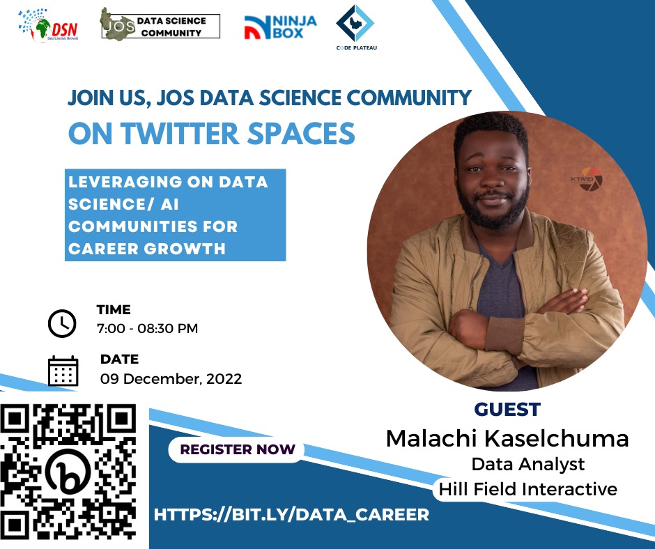 Meet Malachi Kaselchumfa he is a graduate of Geography, an expert in data analytics &amp; business intelligence. He specializes in using data to tell stories &amp; give insights. Malachi  is also the community lead of microsoft Jos community.We can't wait to learn from you @chirmankasel