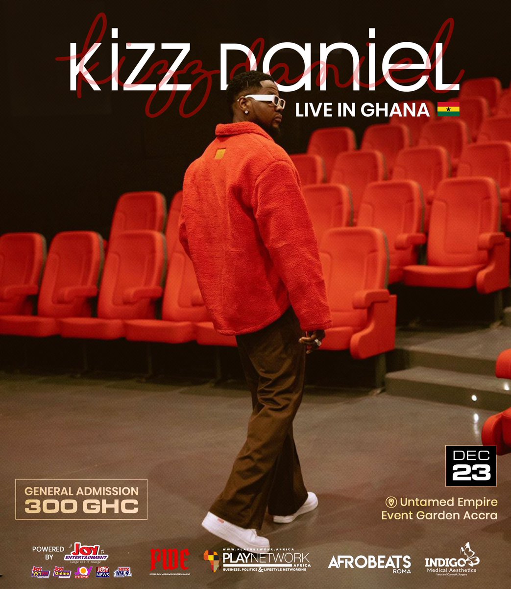 Kiss Daniel Live in Ghana 🇬🇭
Accra get ready to BUGA with the BUGA master himself 💃🏽💃🏽🕺🏼🕺🏼
Save the Date - 23rd December🎉