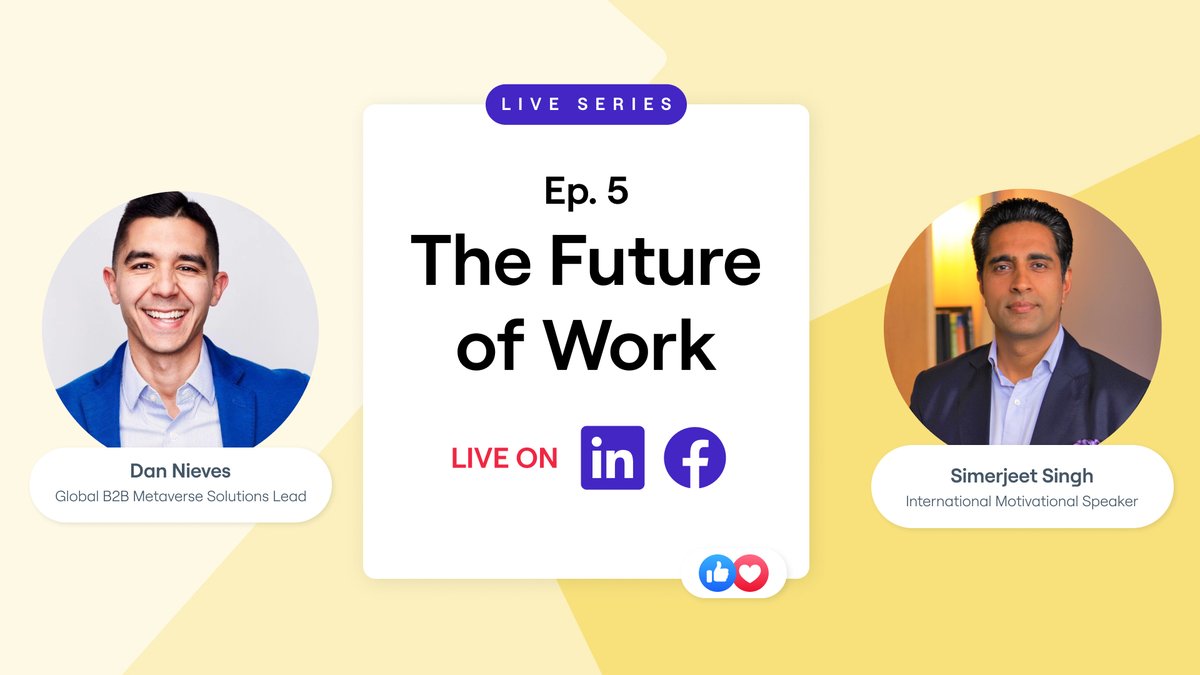 SimerjeetSingh's tweet photo. The wait is almost over!!
Today at 09:30 PM IST 🔔, join me LIVE for a chat with @DanNieves on #futureofwork, #growthmindset, #employeeexperience &amp; #leadership. 

Link: https://t.co/dUA78pRTaw, hosted by @WorkplaceMeta 

#WorkplaceLIVE #WorkplacefromMeta https://t.co/4hWn8lcu9b