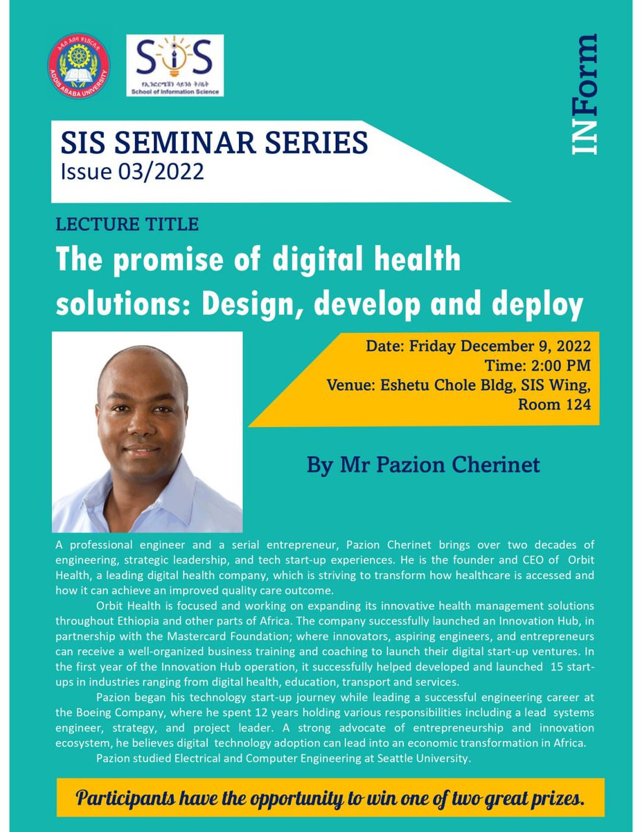 Orbithealth_co's tweet image. #ProgramRecommendation

The third issue of the IS Seminar Series will be held on Friday, the 9th of December 2022. This time, we will have the opportunity to listen to @paziont on the topic "The promise of digital health solutions: Design, develop and deploy". 

#DigitalHealth