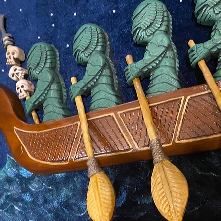 tikiking's tweet photo. “Creatures of the Night; framed”

I make these by hand. One is ready to mail. Only making 25 of these. Signed and numbered. 

Click on “War Canoes” - link in bio. 

https://t.co/MPDClbf7FM https://t.co/oNs4A7iYxw
