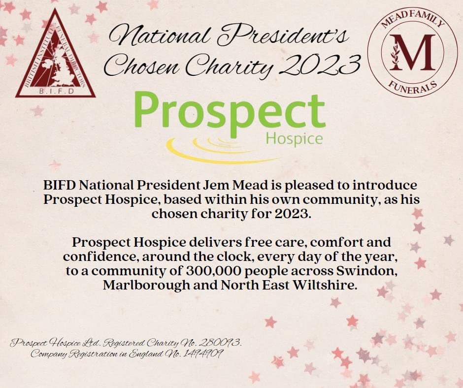 National President <a href="/jem_mead/">Mead Family Funerals</a> is pleased to introduce <a href="/prospecthospice/">Prospect Hospice</a> based within his own community, as his chosen charity for 2023.

#BIFD40 #LookfortheLicence