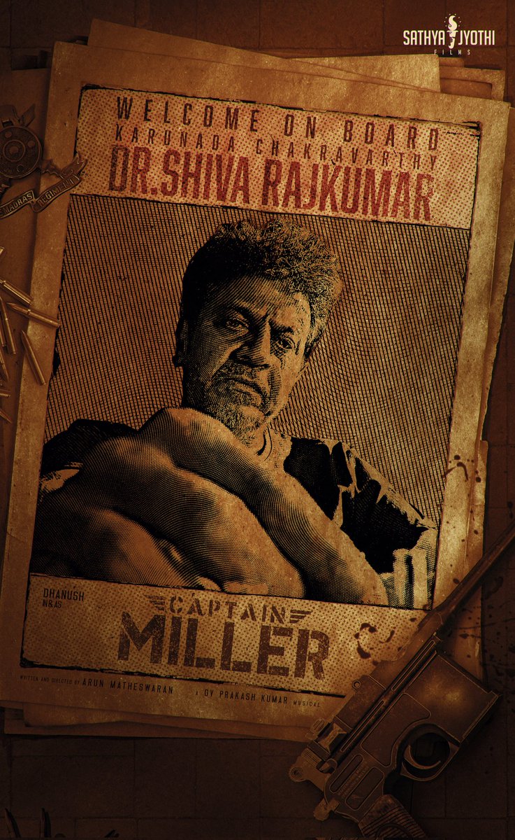 NimmaShivanna's tweet photo. Happy to be a part of #CaptainMiller with the immensely talented @dhanushkraja &amp; the legendary @SathyaJyothi films. Looking forward to work with the team.  

@sundeepkishan @priyankaamohan @gvprakash https://t.co/JlZZvNsoqI