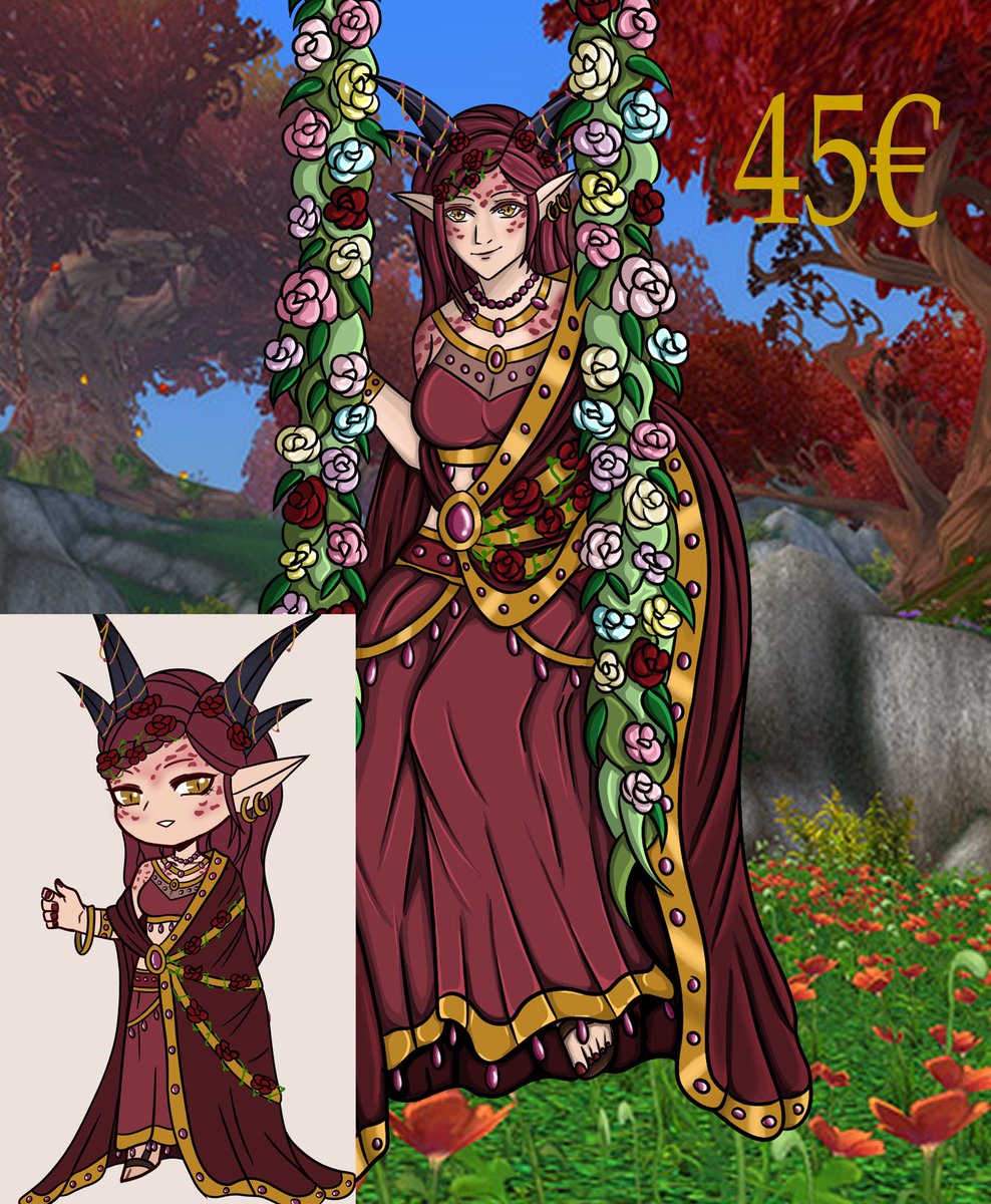 This little red dragon/Dracthyr is looking for a new home❤️

She comes with the shown art pieces