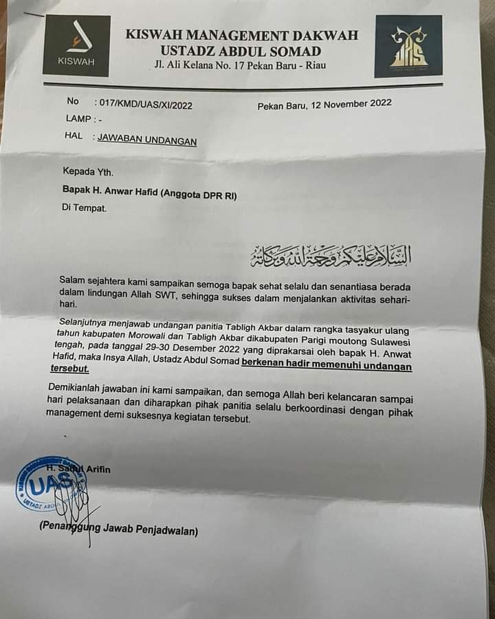 .
AWAS PENIPUAN
.
Ustadz Abdul Somad:
- TIDAK punya manajemen,
- TIDAK minta Dp,
- TIDAK minta tiket pesawat executive,
- TIDAK minta hotel bintang lima,
- TIDAK bandrol honor.
.
UAS tidak bisa diundang oleh siapa pun.