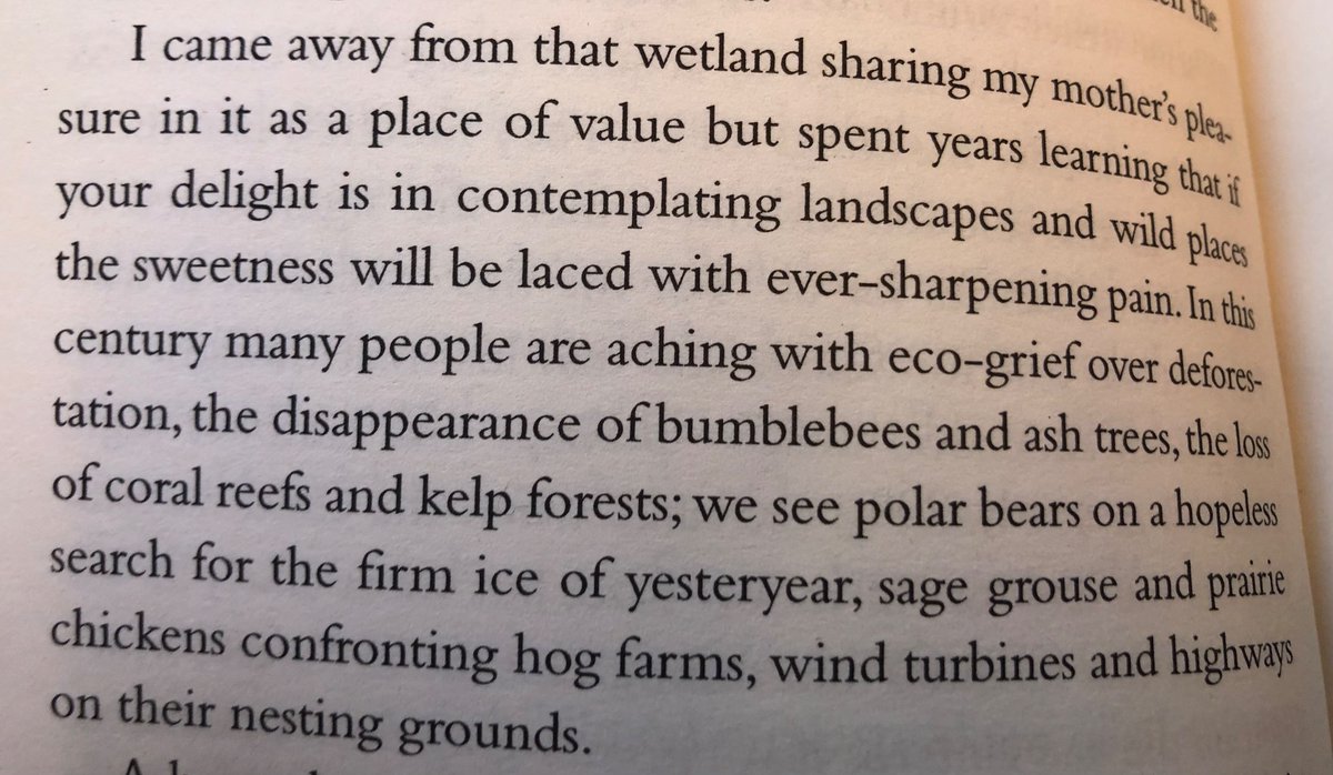 ivandeKlee's tweet photo. Eco grief. New term for me but rings so true, strange to feel loss and grief for something lost I’ve never actually known. Certainly grieve the loss of blissful ignorance though… From Annie Proulx’s Fen, Bog and Swamp. https://t.co/MX91XWOaxe