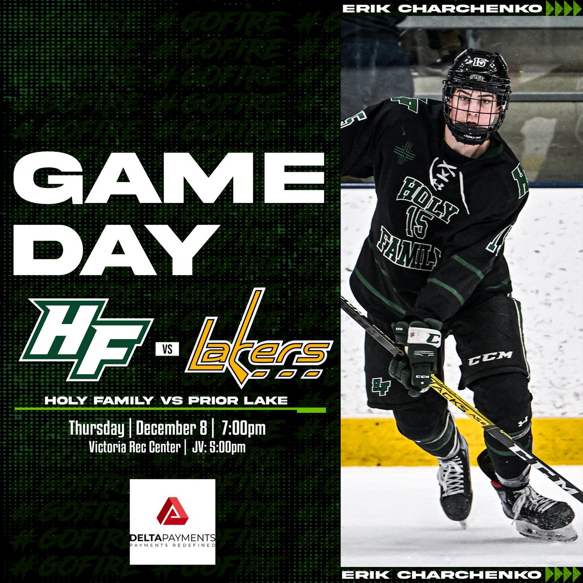 holyfamhockey's tweet image. GAME 5: Looking to get revenge today! Presented by Delta Payments.
-
-
-
Holy Family vs Prior Lake
Varsity: 7pm | JV: 5pm
Victoria Rec Center
#rollfire #onefamily