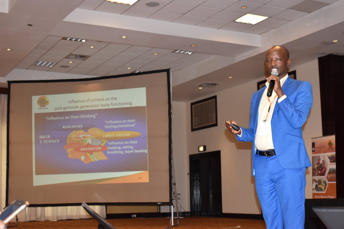 CBS__Rwanda's tweet photo. #CBSConference2022 afternoon session: Ongoing presentations by Dr. Peter Kalimba @pfrwanda and Diogene Karangwa: (1) Assessment of psychosocial reintegration of genocide prisoners in #Rwanda
(2) Voices of the post-genocide generation: challenges and lessons learnt https://t.co/gEQc1SsXsn