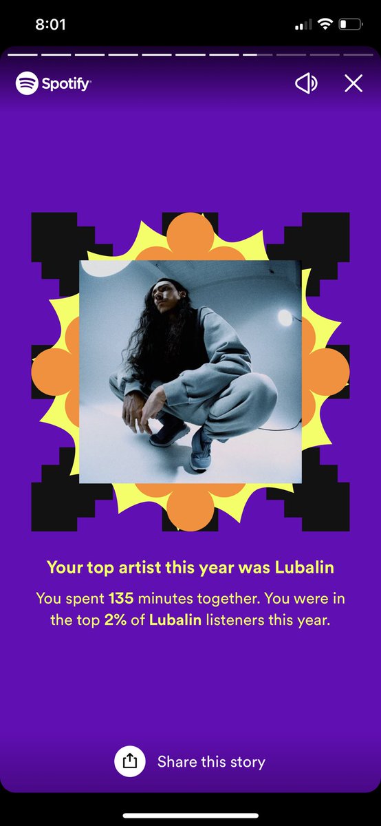 cloudycreator's tweet image. Yooo, Thanks @lubalin_vibe_co for spending 135 minutes with me in 2022. I couldn’t stop listening to nobody else..litterally! #SpotifyWrapped
