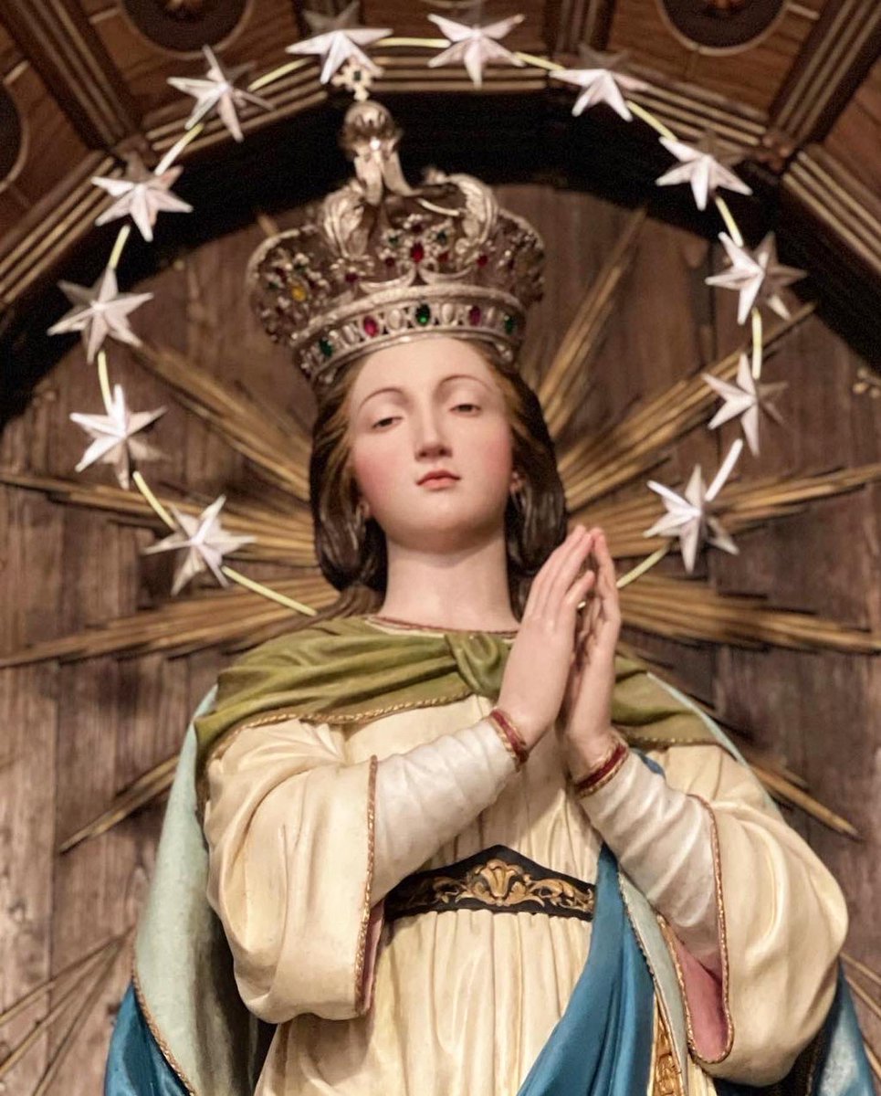 tonyatthetable's tweet photo. Statue of Madonna Immacolata (Our Lady of the Immaculate Conception) at the Chiesa di Madonna delle Grazie; the #ChiesaMadre of #CastelDiLucio (Provincia di #Messina) in #Sicilia. https://t.co/vRnbgw7fX0