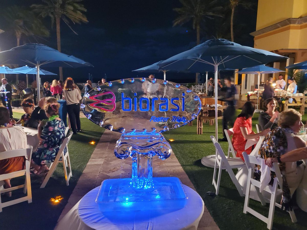 Biorasi's tweet photo. Thank you, @marcusevans, for another amazing #EvolutionSummit! @Biorasi's Marc M. Gas, Ph.D. and Jimmy El Hokayem, Ph.D. were on hand, soaking up the Palm Beach, Florida sun and interacting with the best and brightest in the #clinicaltrials industry. Cool ice sculpture, too 😎 https://t.co/I1FPQj81ug
