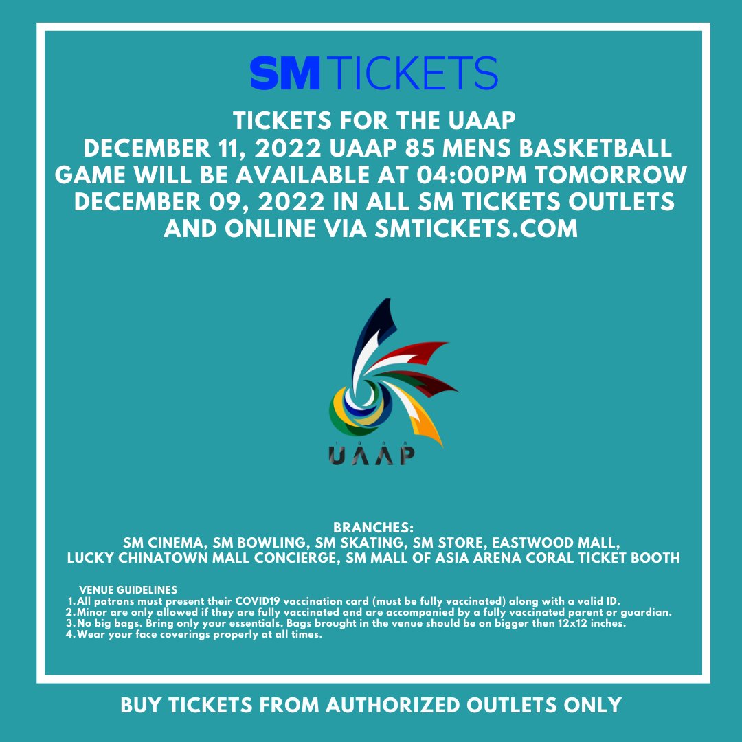 SM Tickets On Twitter Tickets For The UAAP December 11 2022 UAAP 85 game-on