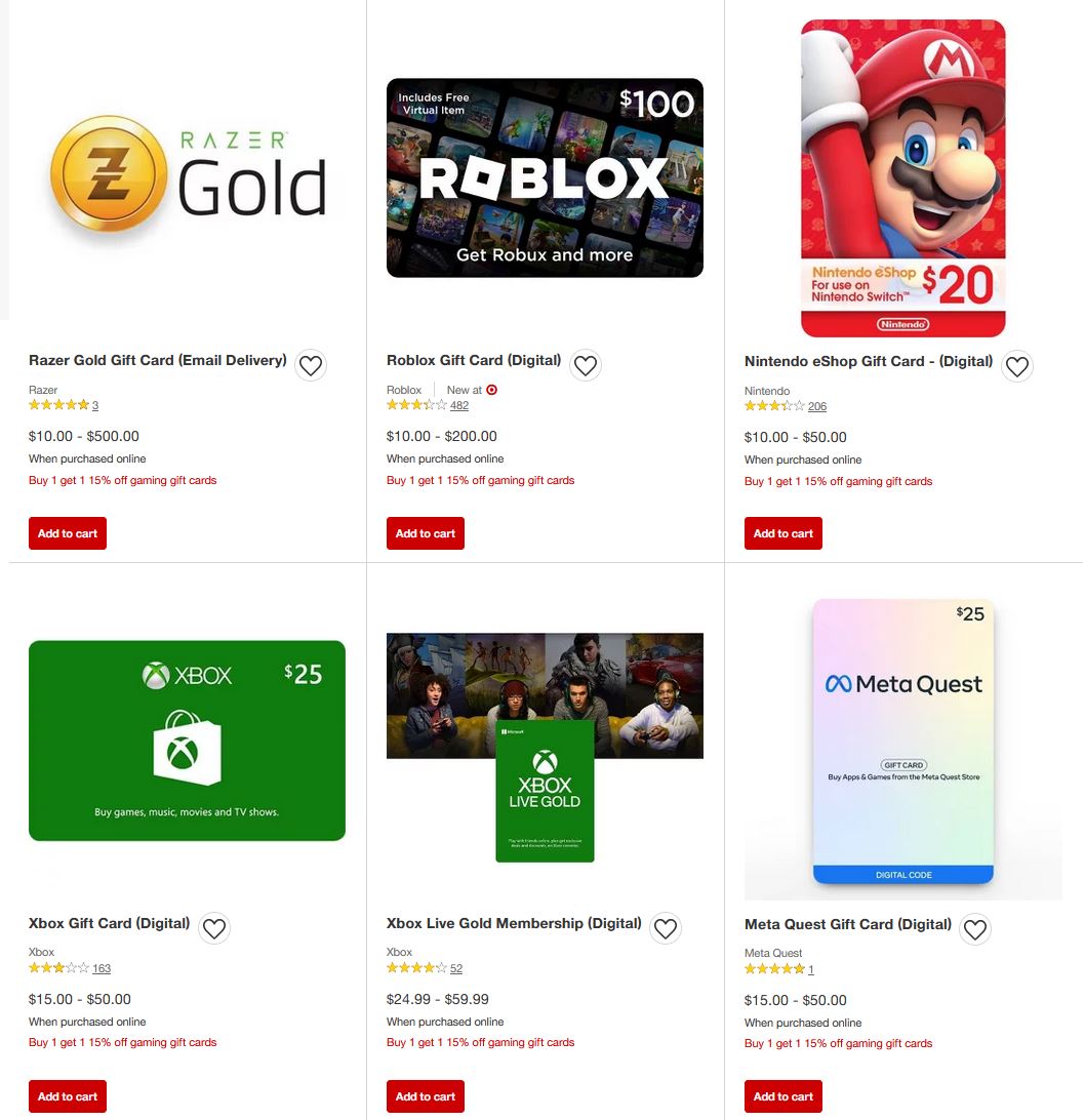 Roblox $15 Gift Card (digital) : Target