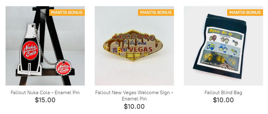 TKsMantis's tweet photo. I have teamed up with my friend Charlie who makes awesome enamel pins! You can use my link to get some dope Fallout pins, and because you are using my link, you get an exclusive TKs-Mantis sticker.

Check out Pins by Charlie! @PinsByCharlie 

https://t.co/ggRqPvo6dB https://t.co/ePi3DDpZ7F