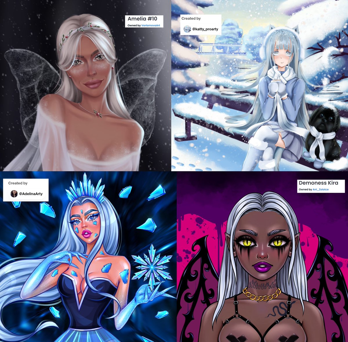 sosoritoo's tweet photo. ☃️We looking for WINTER THEMED or WHITE-HAIRED girl NFTs. ☃️

❄️ Share ur art, or ur friend's!
🧦 Links appreciated
🧤 Price in $ETH

Me, @Investopia, @sightZz07, @Dosir14 &amp; others are watching.

TY for sharing.
Examples by @VarlamovaArt @Katty_proarty @Adelina_Arty  @AniZolotce https://t.co/MABVFMzBr7