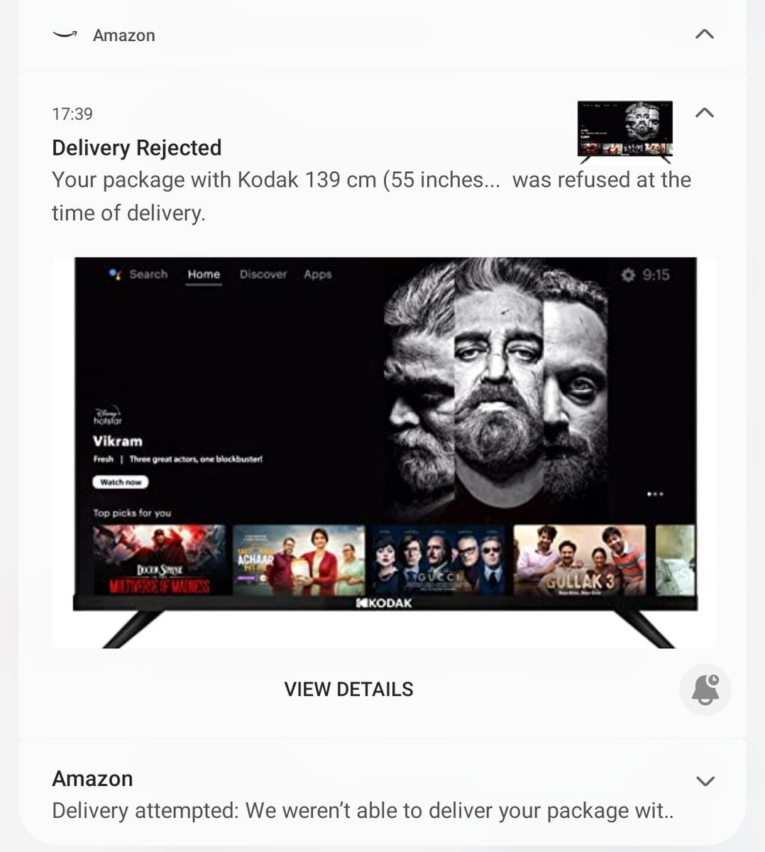 Sriram0352's tweet photo. 5days over still there is no resolution from u what a service from amazon.?Hates off to the whole team @AmazonHelp @amazonIN for ur worst service towards your customers..  #amazonworstservice https://t.co/ww8DotlJd7