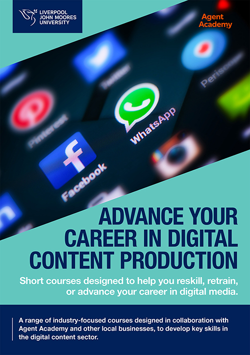 We are running a new series of short courses focused on social media and digital content production with <a href="/Agent_Academy/">Agent Academy</a> starting in January. 
Interested in finding out more? Join our online event taking place on Zoom on Weds 14th Dec from 6pm👉sign up: ljmu.ac.uk/about-us/event…