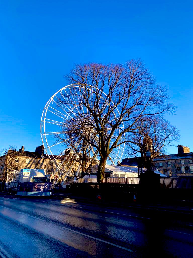 Lancasters big wheel just missing some seats…but looking good against the blue skies today 💕