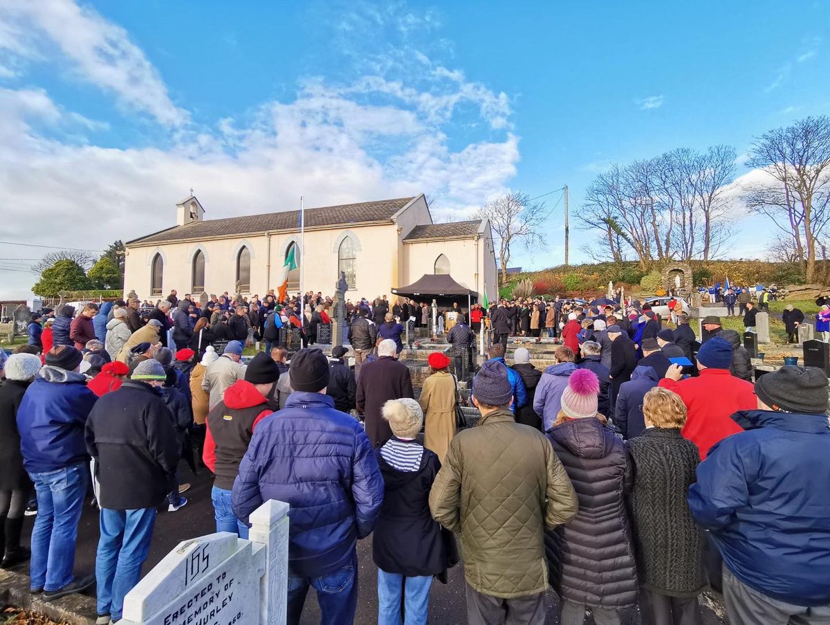 centenary2022's tweet photo. Today, #100yearsago  Dick Barrett , alongside Joe McKelvey, Rory O’Connor and Liam Mellows were executed in reprisal for the death of Seán Hales despite playing no part in it. On Sunday last the @centenary2022 Commemoration was held for Dick at his graveside in Ahiohill. https://t.co/xd4ucTKcmQ
