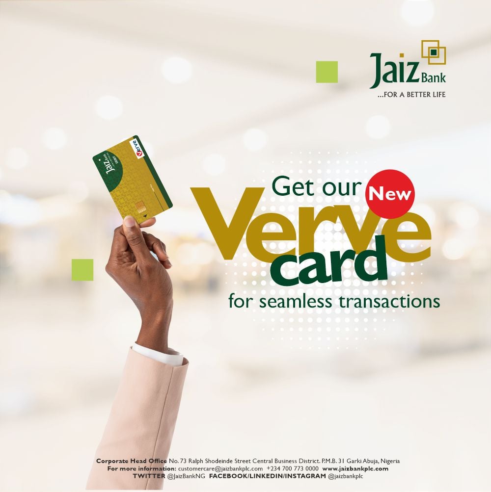 JaizBankNG's tweet photo. Walk into any of our branches and request for your Jaiz Jaiz Verve Card and start making seamless transactions on all our e-channel platforms.
#JaizBank #JaizLifestyle #JaizCares #JaizBank10thYearAnniversary https://t.co/5b78zSBKUG