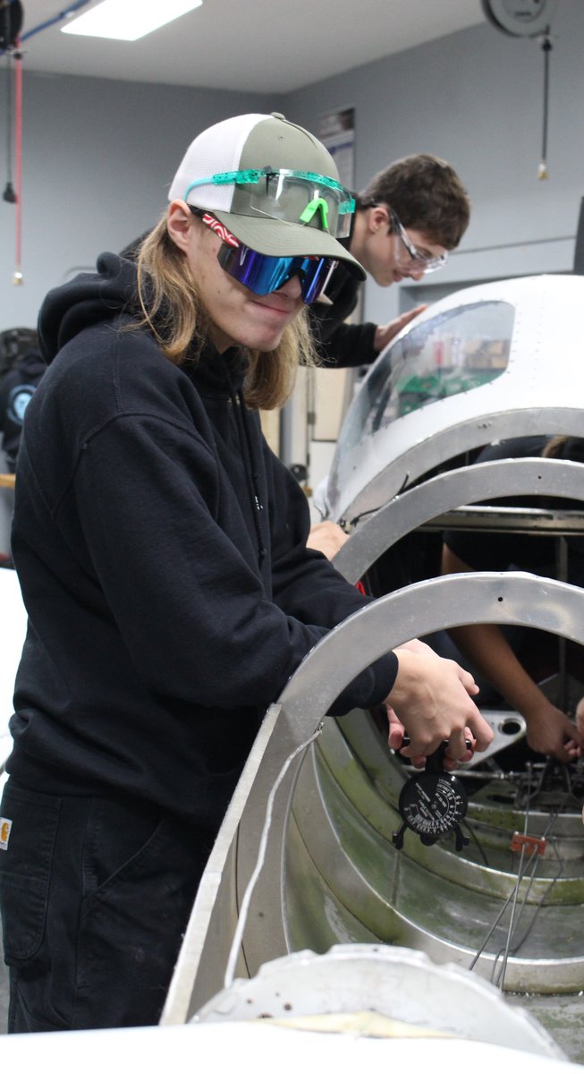 Aviation Technology students were rigging the flight control, safety wiring the turnbuckle and learning how flight controls work on airplanes while using the flight sim yesterday during class! #NCCRocks