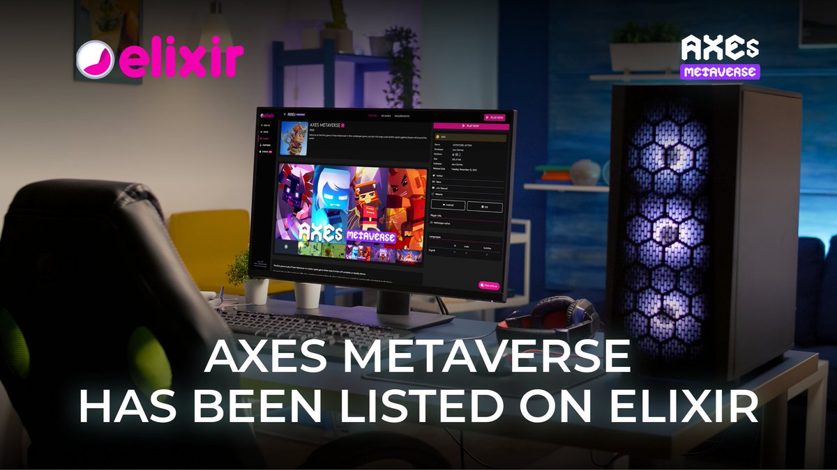 AxesMetaverse (@axesmetaverse) on Twitter photo 💕AXES METAVERSE HAS BEEN LISTED ON ELIXIR💕
Axes Metaverse has become available on <a href="/elixir_launcher/">Elixir Launcher</a>!
Bridging the gap between web-2 and web-3 is precisely the key goal of our collaboration🤝
Find <a href="/AxesMetaverse/">AxesMetaverse</a> on <a href="/elixir_launcher/">Elixir Launcher</a>: elixir.app 💕AXES METAVERSE HAS BEEN LISTED ON ELIXIR💕
Axes Metaverse has become available on <a href="/elixir_launcher/">Elixir Launcher</a>!
Bridging the gap between web-2 and web-3 is precisely the key goal of our collaboration🤝
Find <a href="/AxesMetaverse/">AxesMetaverse</a> on <a href="/elixir_launcher/">Elixir Launcher</a>: elixir.app
