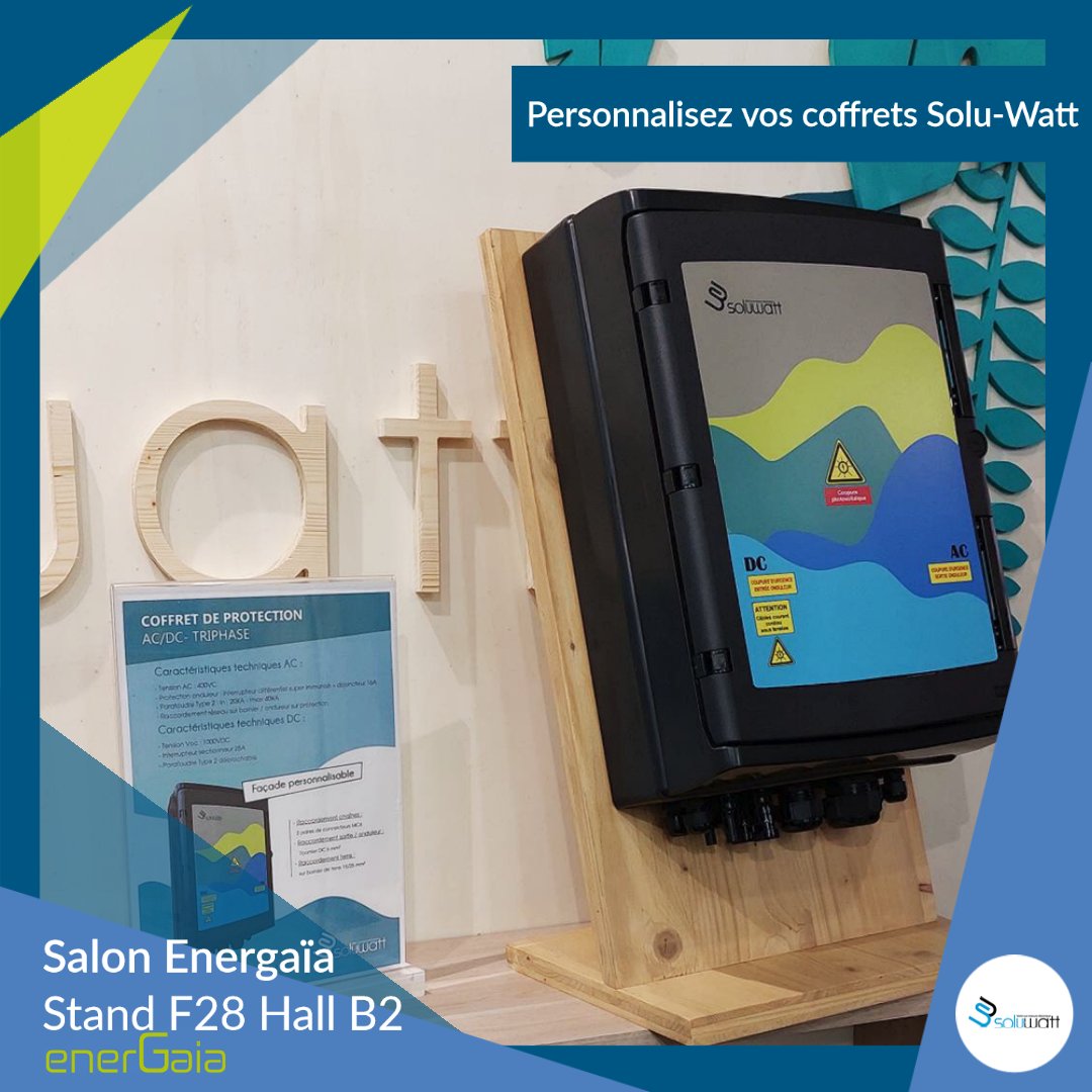 🤝C'est le dernier jour pour venir rencontrer l'équipe Solu-Watt au salon #Energaïa.
💡En plus de la qualité de nos coffrets, nous vous proposons également de personnaliser son design.
📍Retrouvez-nous stand F28 Hall B2